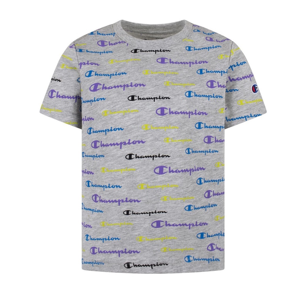 Boys All Over Print Multi Color Script T-shirts